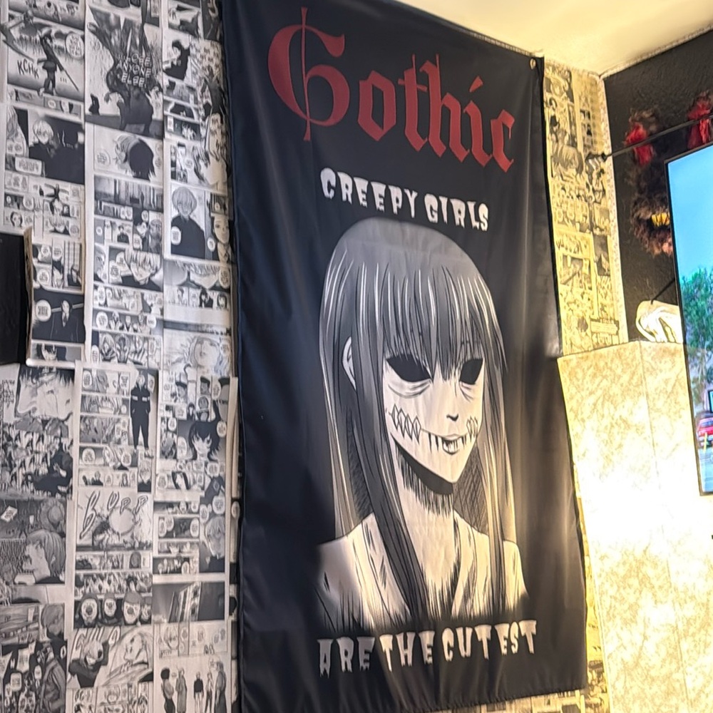 Gothic girl wall tapestry